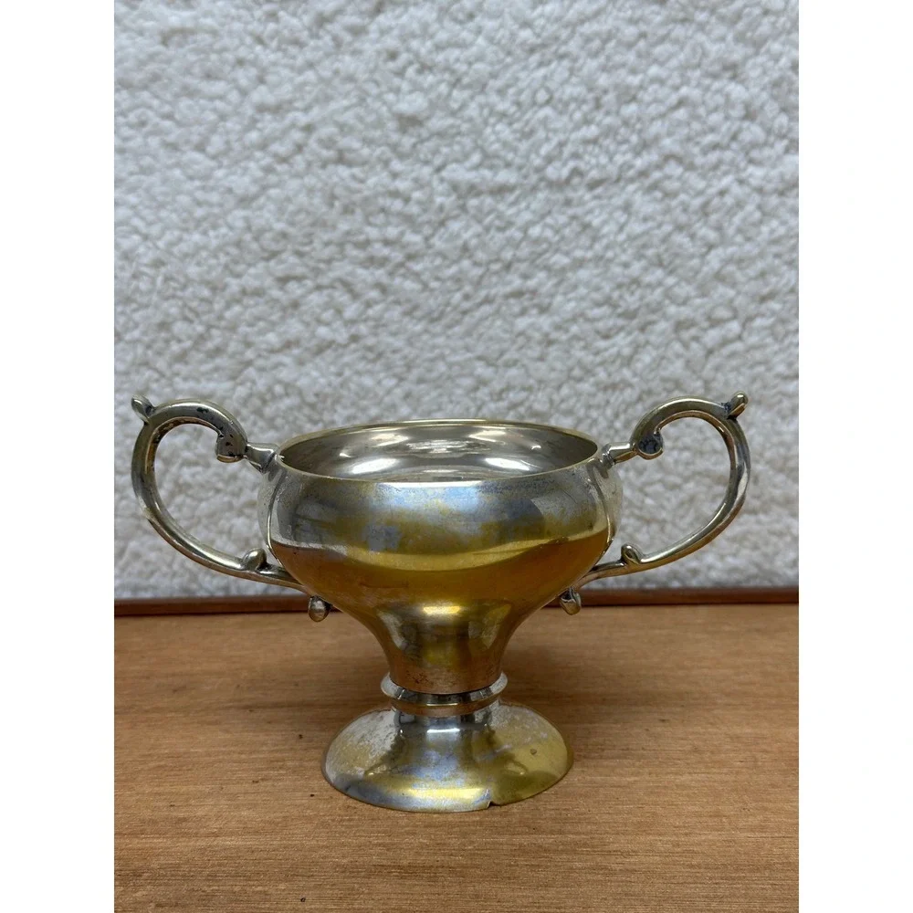 William Adams Towle VTG Silver Plated Loving Cup Footed Double Handle Trophy Cup